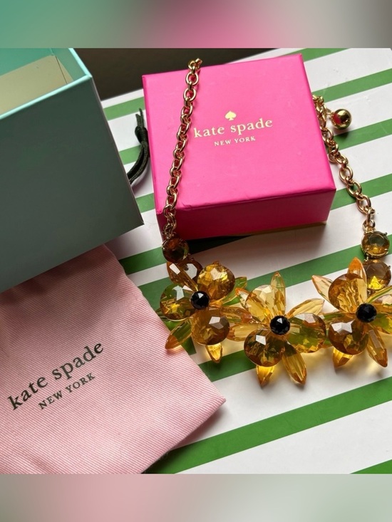 kate spade Jewelry - kate spade amber floral crystal necklace